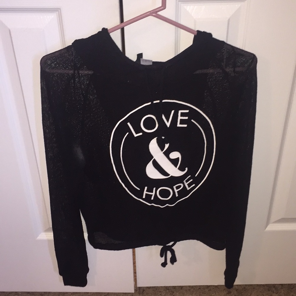 Love & Hope Black Net Hoodie H & M Divided